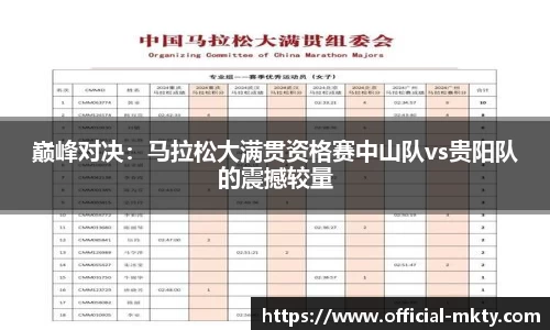 巅峰对决：马拉松大满贯资格赛中山队vs贵阳队的震撼较量